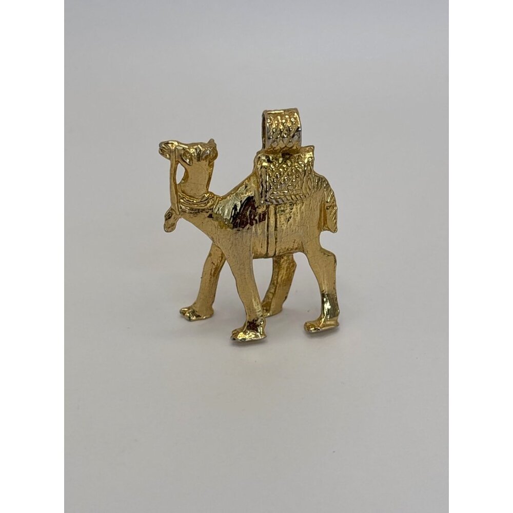 Vintage Gold Tone Camel Pendant Charm Egyptian Revival